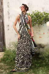 3 Piece Unstitched Denting Lawn Saree  SR-52007