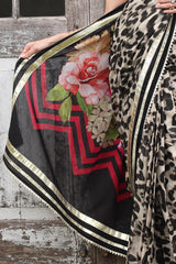 3 Piece Unstitched Denting Lawn Saree  SR-52007