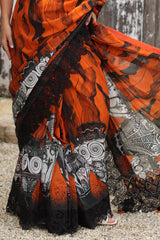 3 Piece Unstitched Denting Lawn Saree  SR-52011
