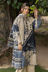 3 Piece Unstitched Printed Khaddar Suit K-52023