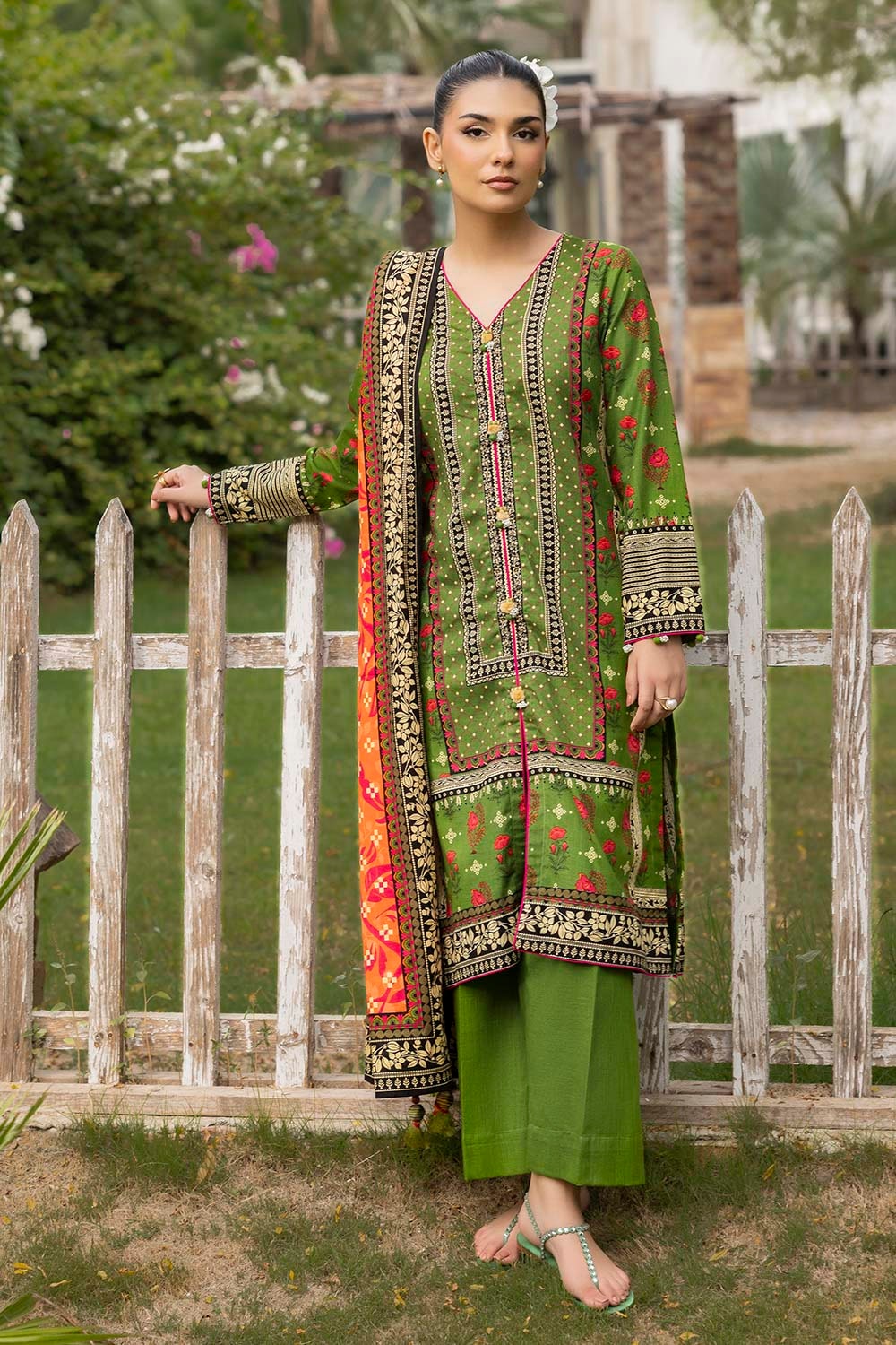 3 Piece Unstitched Printed Khaddar Suit K-52027