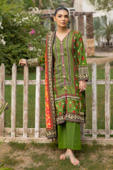 3 Piece Unstitched Printed Khaddar Suit K-52027