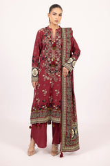 3 Piece Unstitched Printed Khaddar Suit K-52035