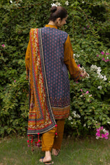 3 Piece Unstitched Printed Khaddar Suit K-52036