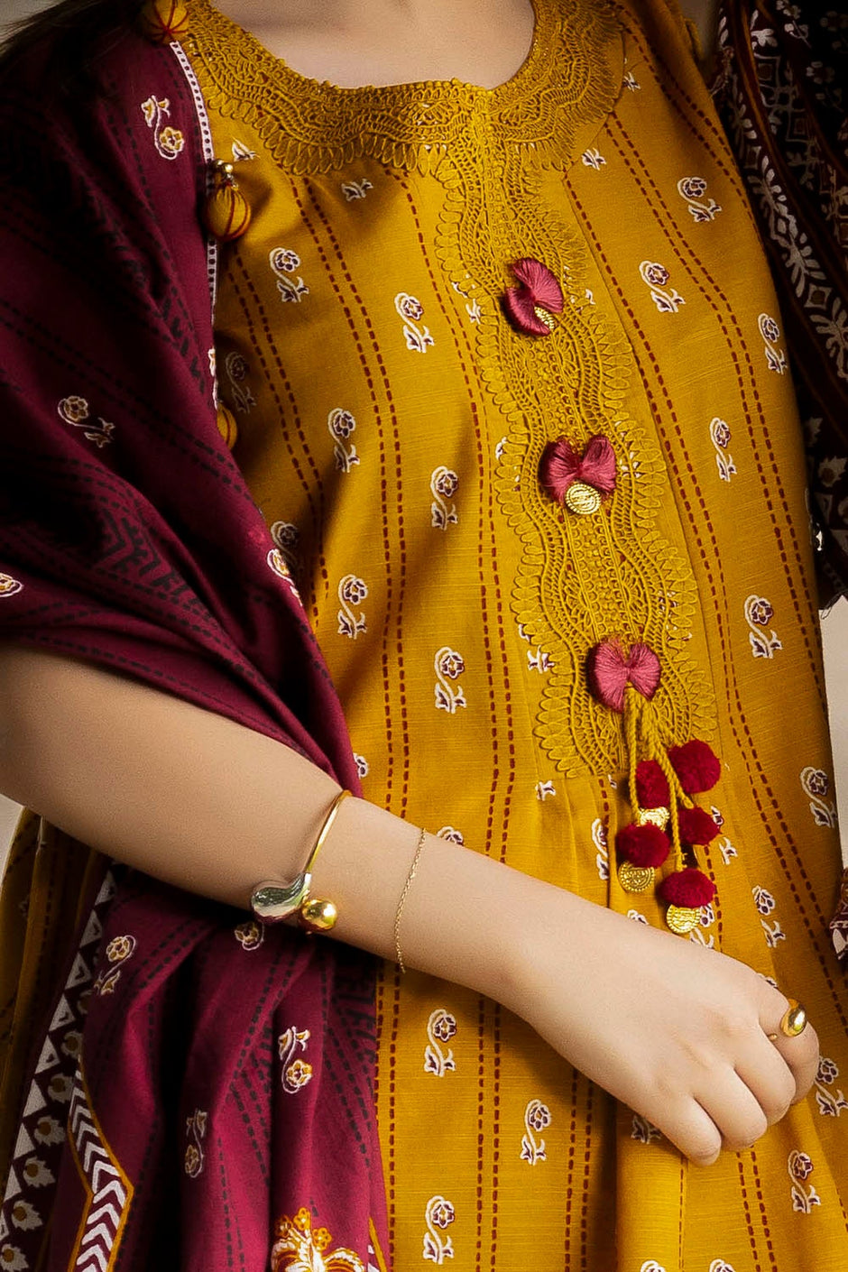 3 Piece Unstitched Printed Khaddar Suit K-52050