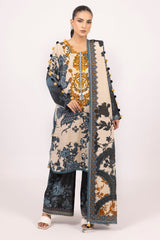 3 Piece Unstitched Printed Khaddar Suit K-52042
