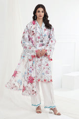 3 Piece Unstitched Schiffli Embroidered Lawn Suit with Printed Lawn Dupatta CL-52376
