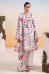 3 Piece Unstitched Schiffli Embroidered Lawn Suit with Printed Lawn Dupatta CL-52376