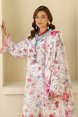 3 Piece Unstitched Schiffli Embroidered Lawn Suit with Printed Lawn Dupatta CL-52376