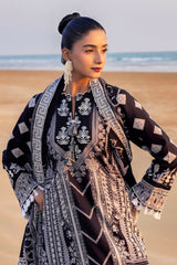 3 Piece Unstitched Embroidered Printed Lawn Suit B-52016