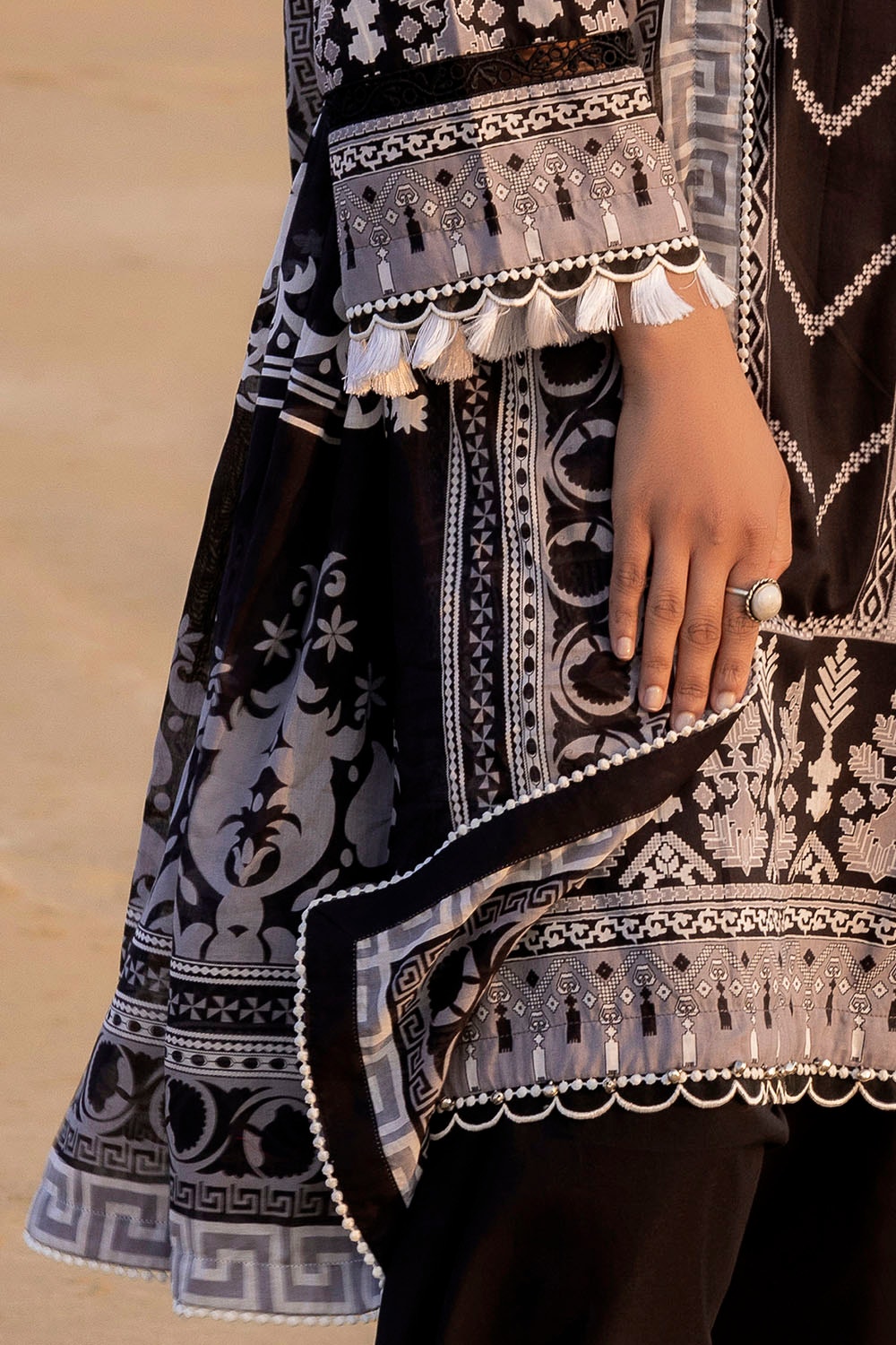 3 Piece Unstitched Embroidered Printed Lawn Suit B-52016