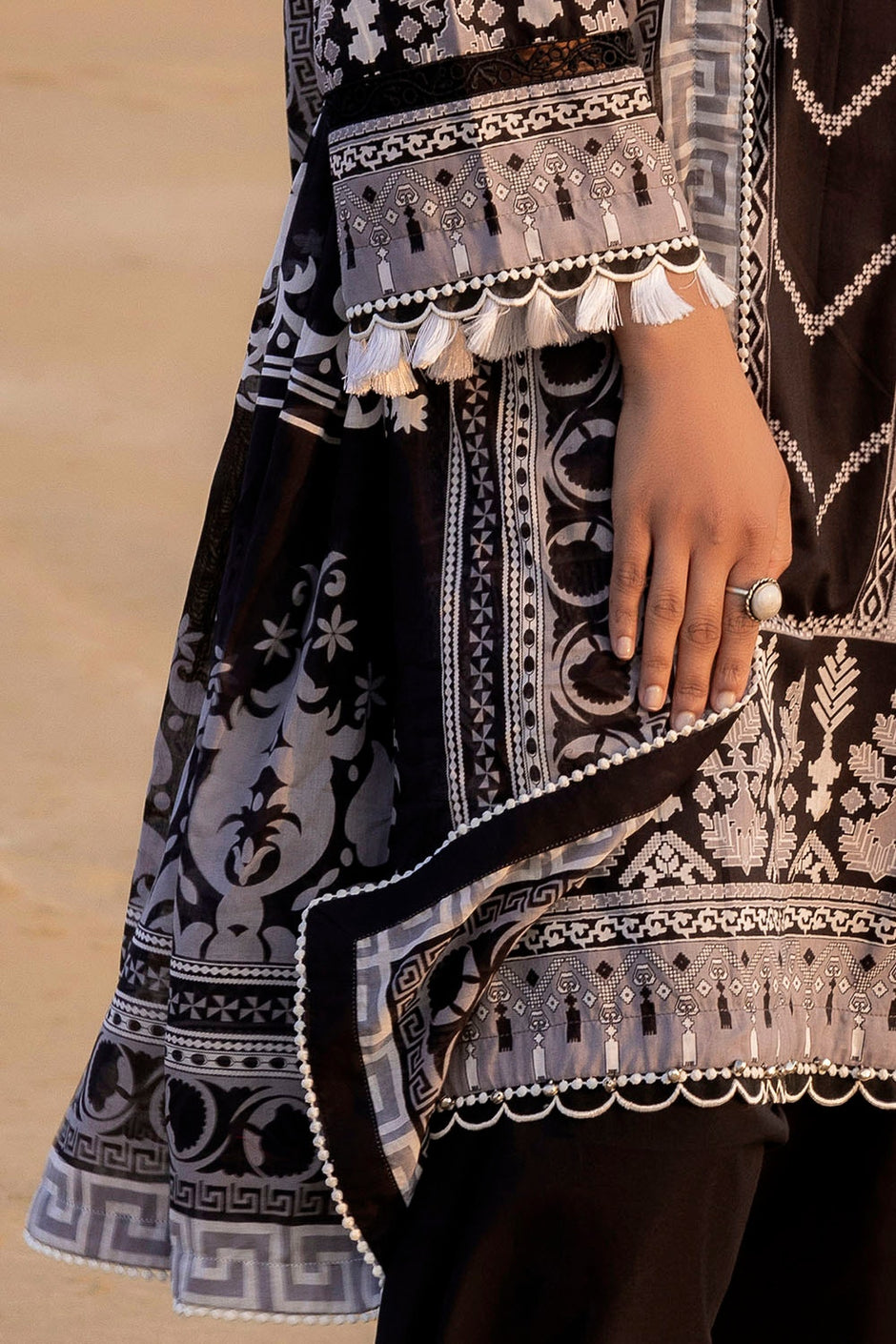 3 Piece Unstitched Embroidered Printed Lawn Suit