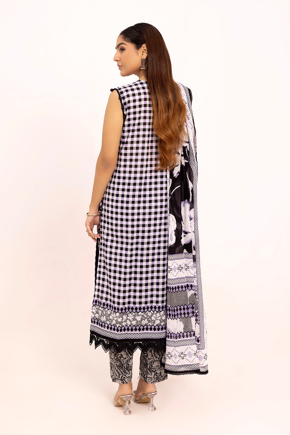 3 Piece Unstitched Embroidered Printed Lawn Suit B-52017