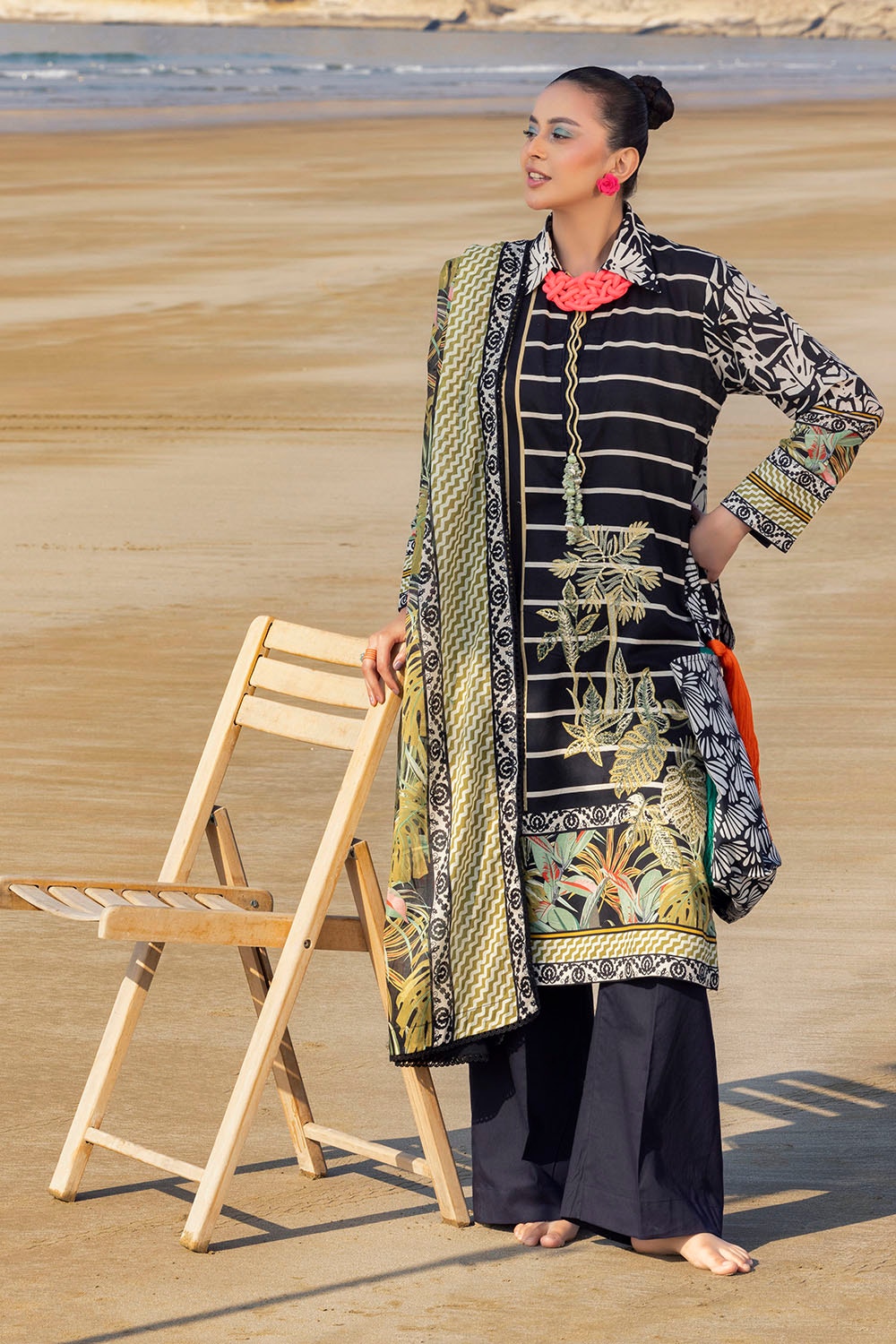3 Piece Unstitched Embroidered Printed Lawn Suit CL-42329