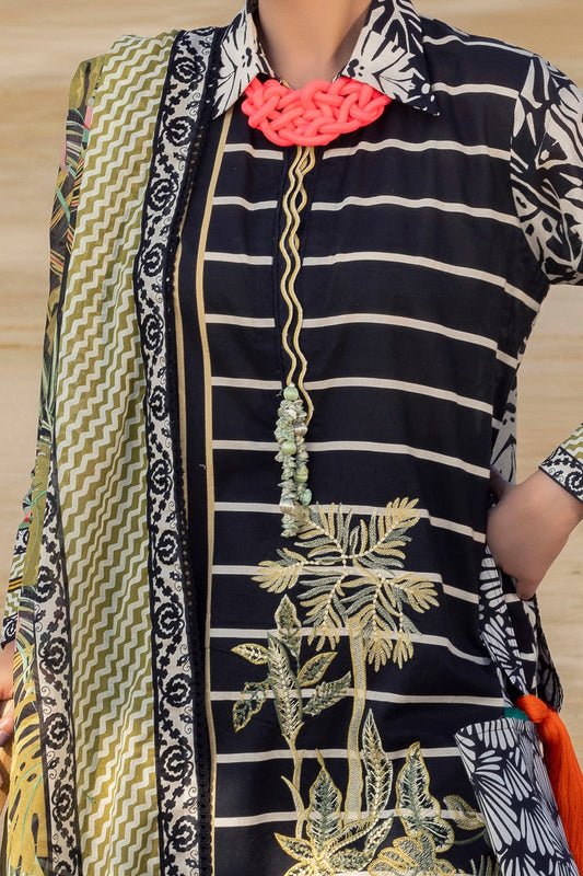 3 Piece Unstitched Embroidered Printed Lawn Suit CL-42329