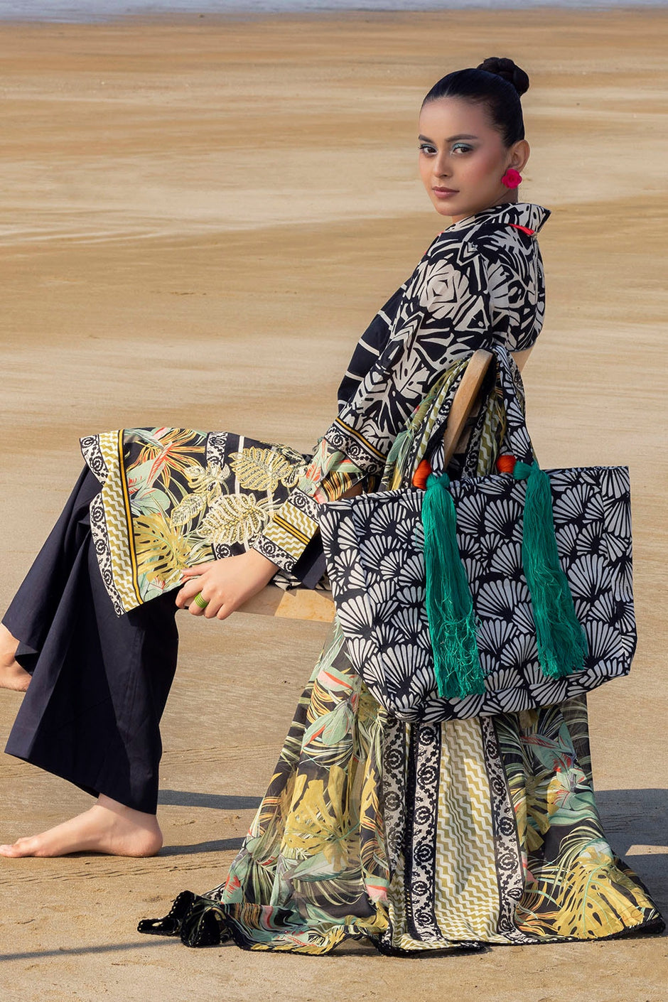 3 Piece Unstitched Embroidered Printed Lawn Suit