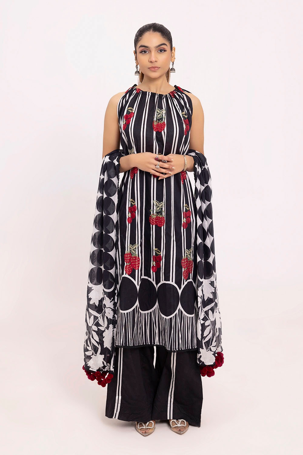 3 Piece Unstitched Embroidered Printed Lawn Suit