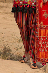 3 Piece Unstitched Printed Embroidered Leno Suit with Gold Lacquer Printed Dupatta CL-52524