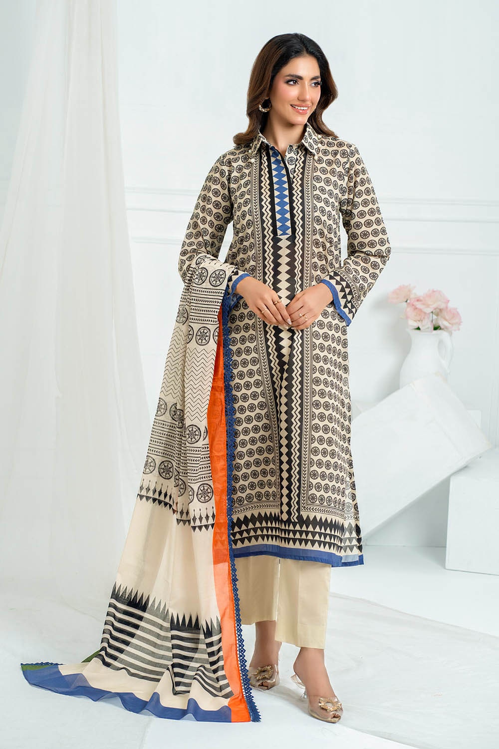 3 Piece Unstitched Printed Lawn Suit SD-52055