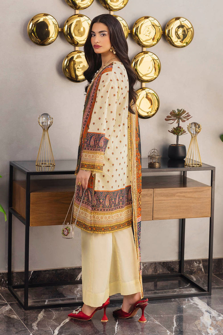 3 Piece Unstitched Printed Lawn Suit
