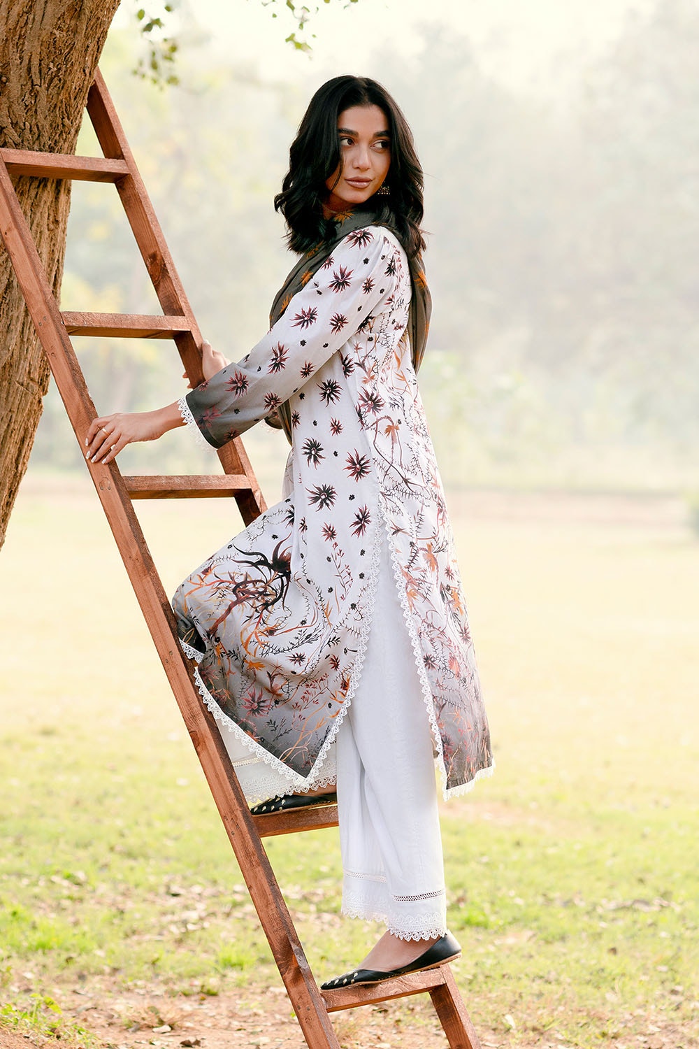 3 Piece Unstitched Jacquard Suit with Printed Lawn Dupatta