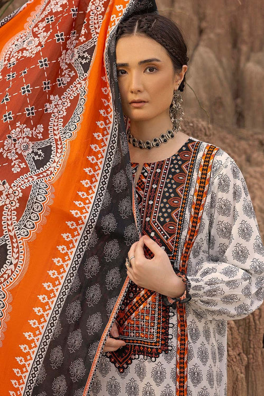 3 Piece Unstitched Printed Embroidered Lawn Suit CL-52540