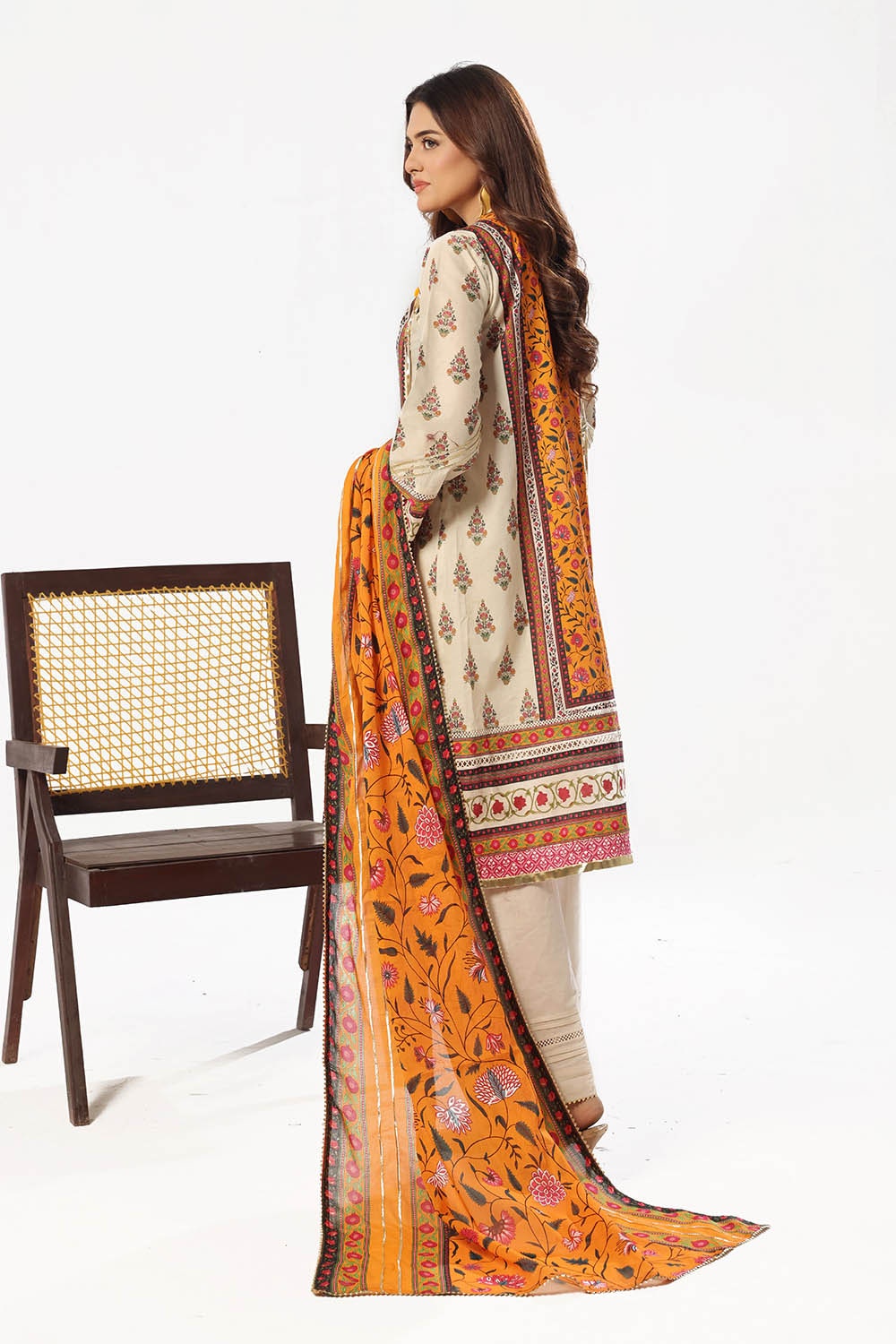 3 Piece Unstitched Printed Lawn Suit with Printed Lawn Dupatta