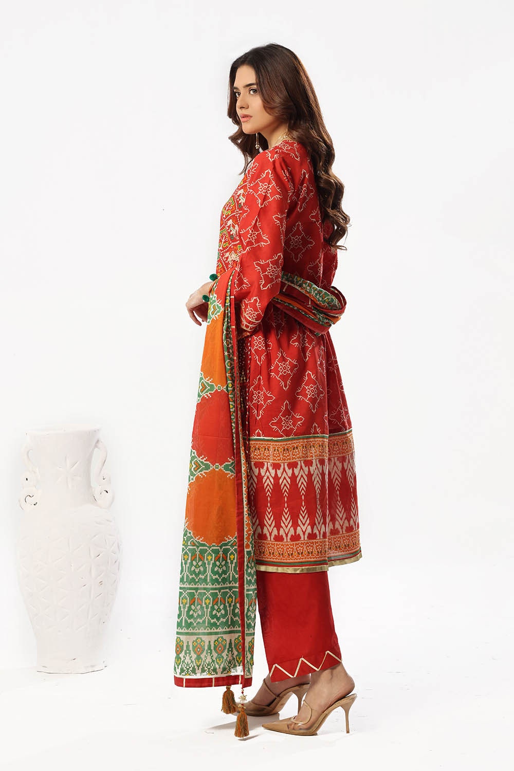 3 Piece Unstitched Printed Lawn Suit with Printed Lawn Dupatta