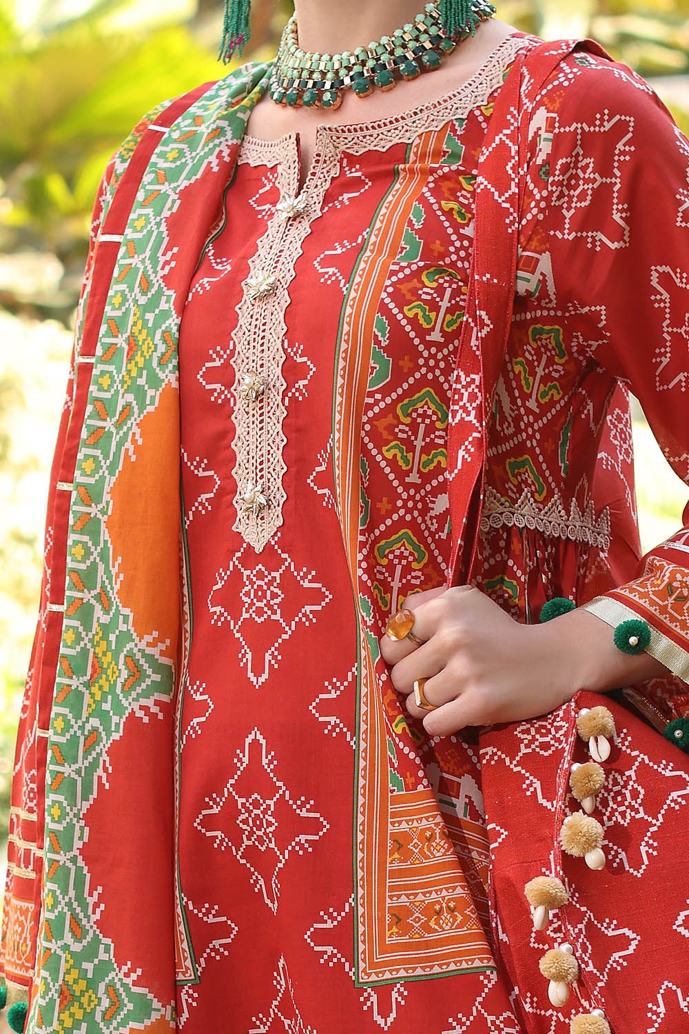 3 Piece Unstitched Printed Lawn Suit with Printed Lawn Dupatta