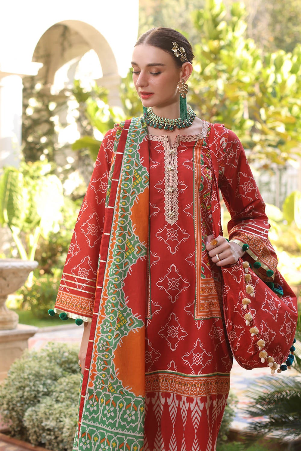 3 Piece Unstitched Printed Lawn Suit with Printed Lawn Dupatta