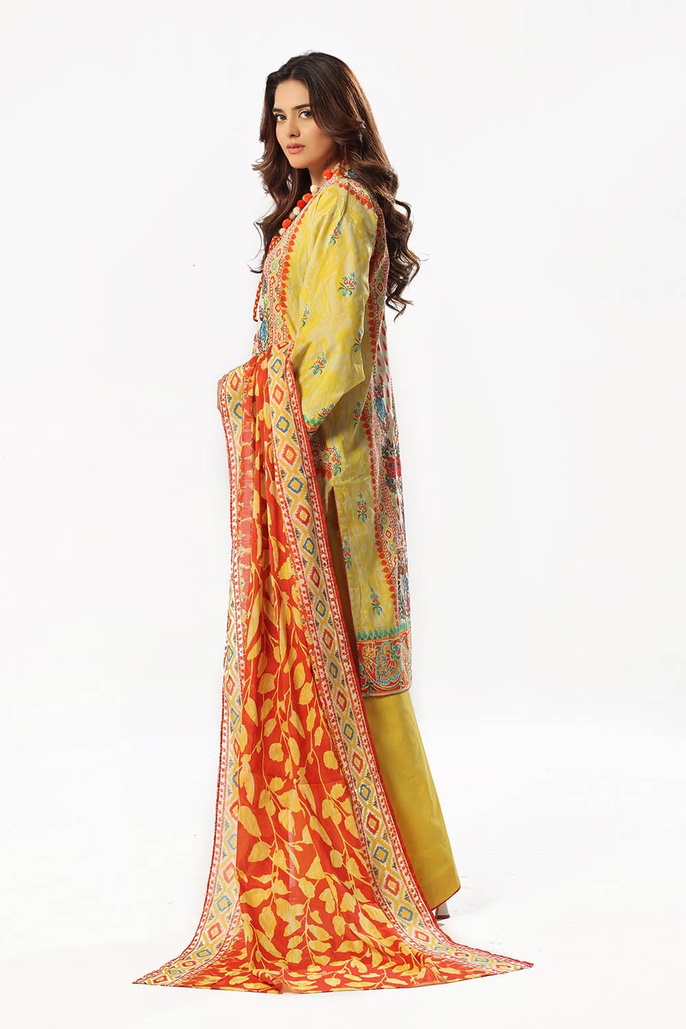 3 Piece Unstitched Printed Lawn Suit with Printed Lawn Dupatta CL-52507