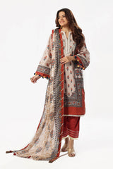 3 Piece Unstitched Printed Lawn Suit with Printed Lawn Dupatta CL-52511