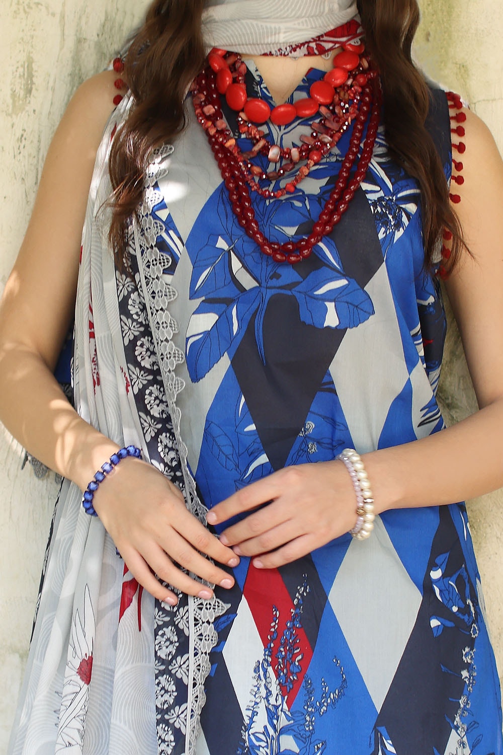 3 Piece Unstitched Printed Lawn Suit with Printed Lawn Dupatta