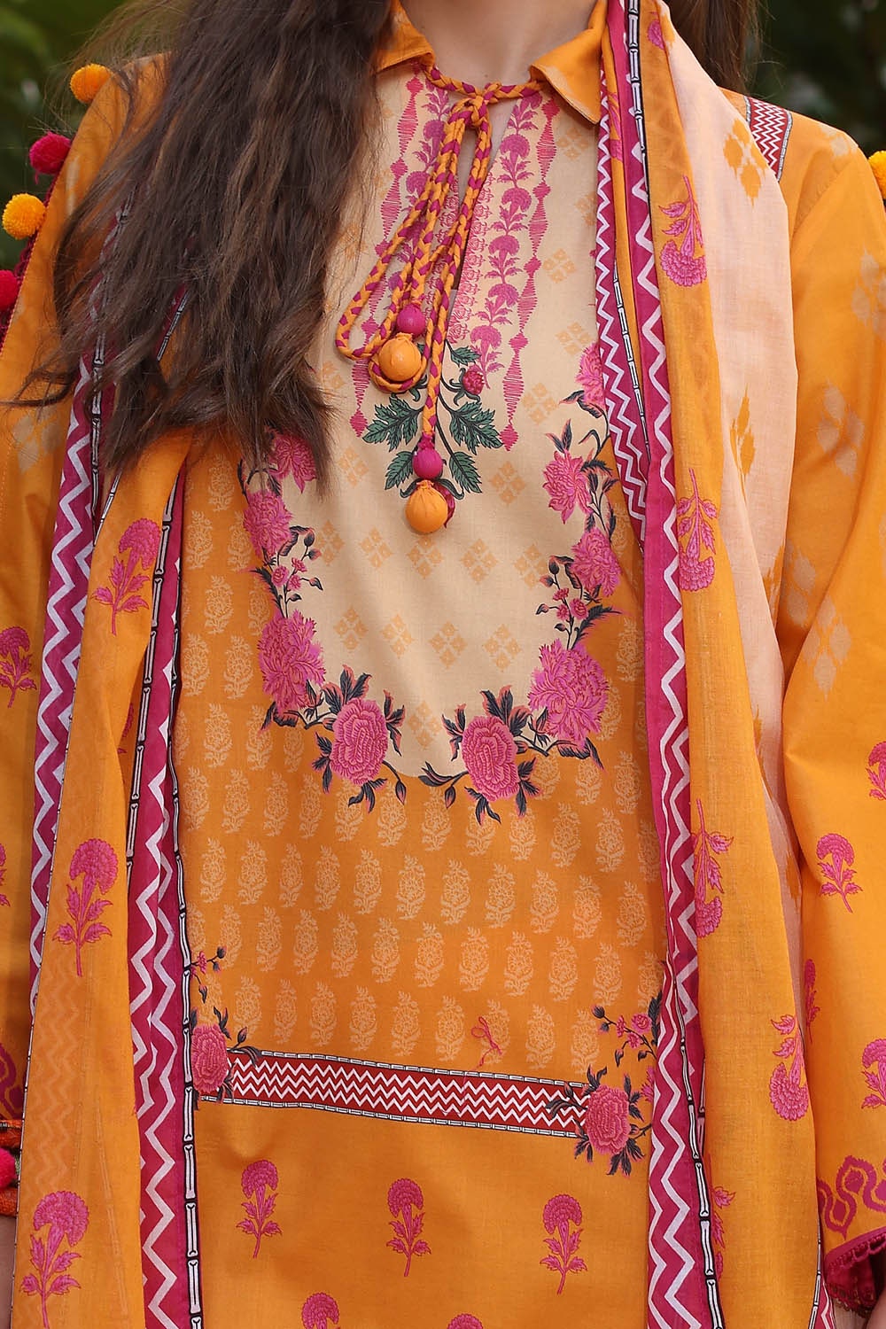 3 Piece Unstitched Printed Lawn Suit with Printed Lawn Dupatta