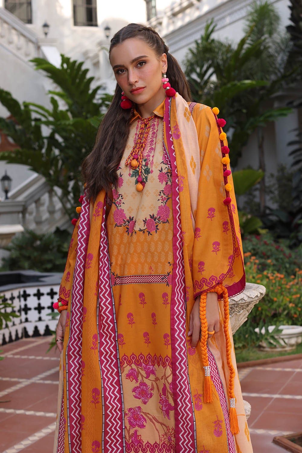 3 Piece Unstitched Printed Lawn Suit with Printed Lawn Dupatta
