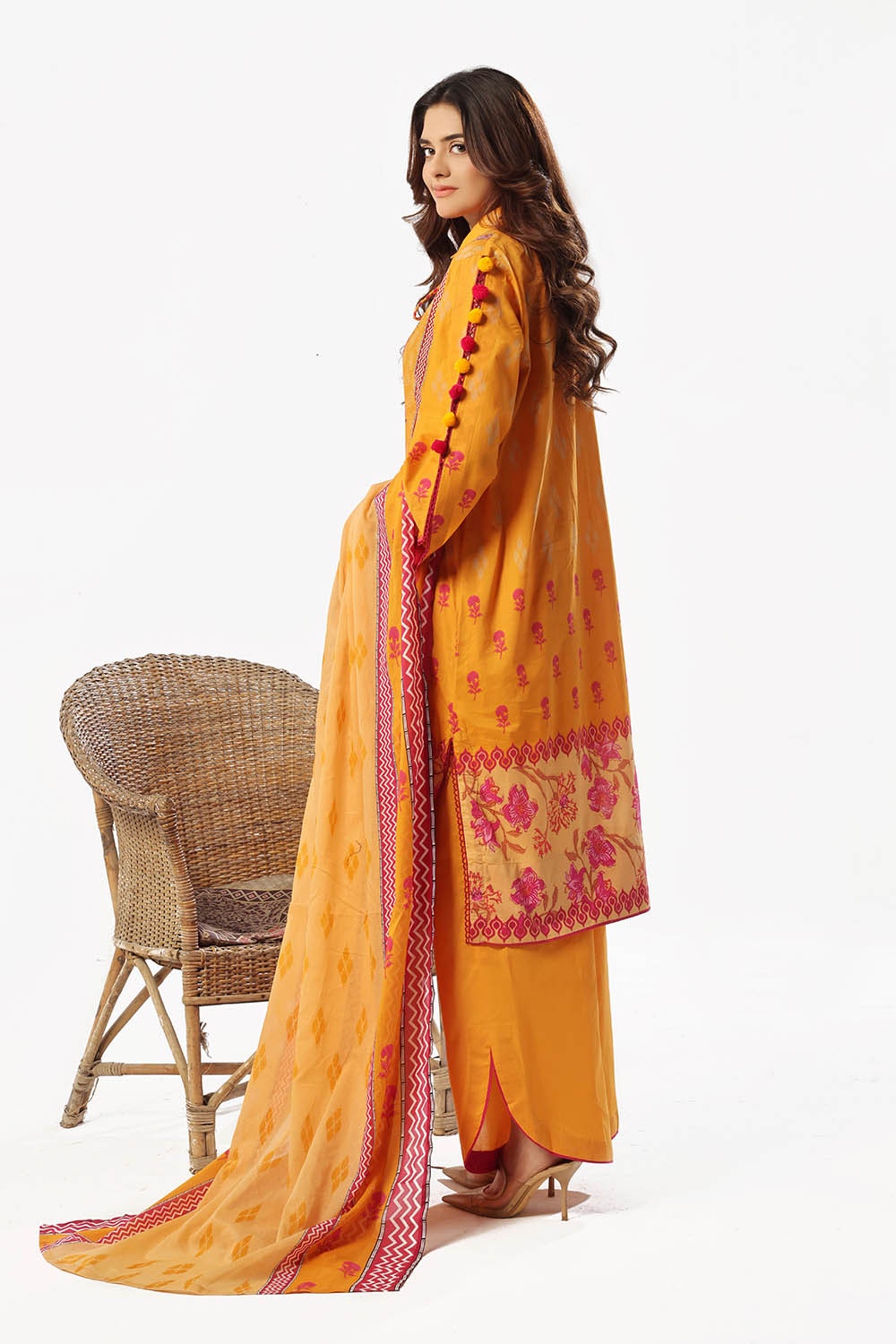 3 Piece Unstitched Printed Lawn Suit with Printed Lawn Dupatta
