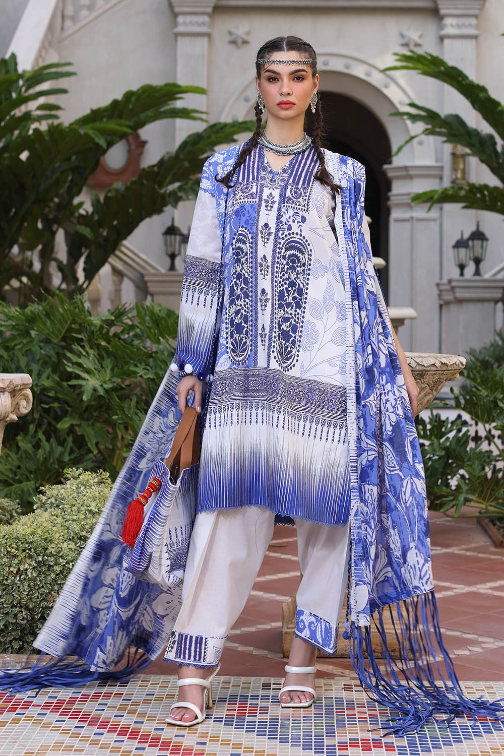 3 Piece Unstitched Printed Lawn Suit with Printed Lawn Dupatta CL-52509