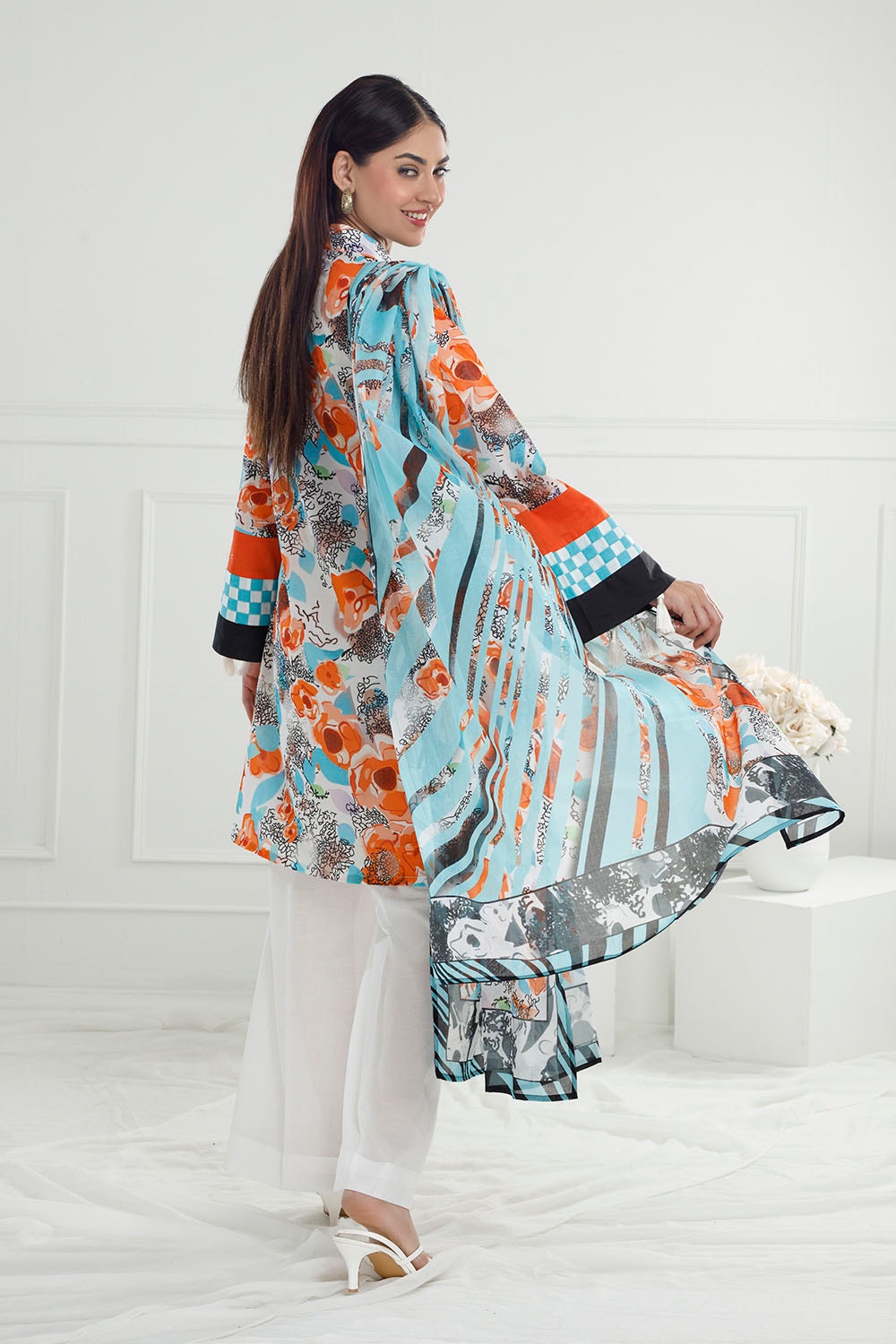 3 Piece Unstitched Printed Lawn Suit with Printed Lawn Dupatta CL-52563