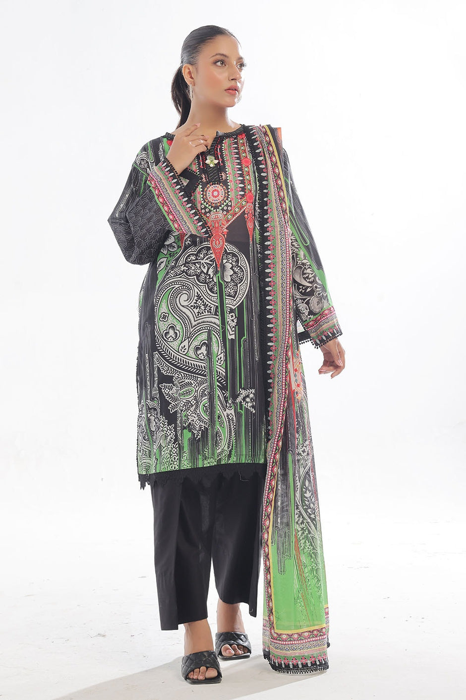 3 Piece Unstitched Printed Lawn Suit