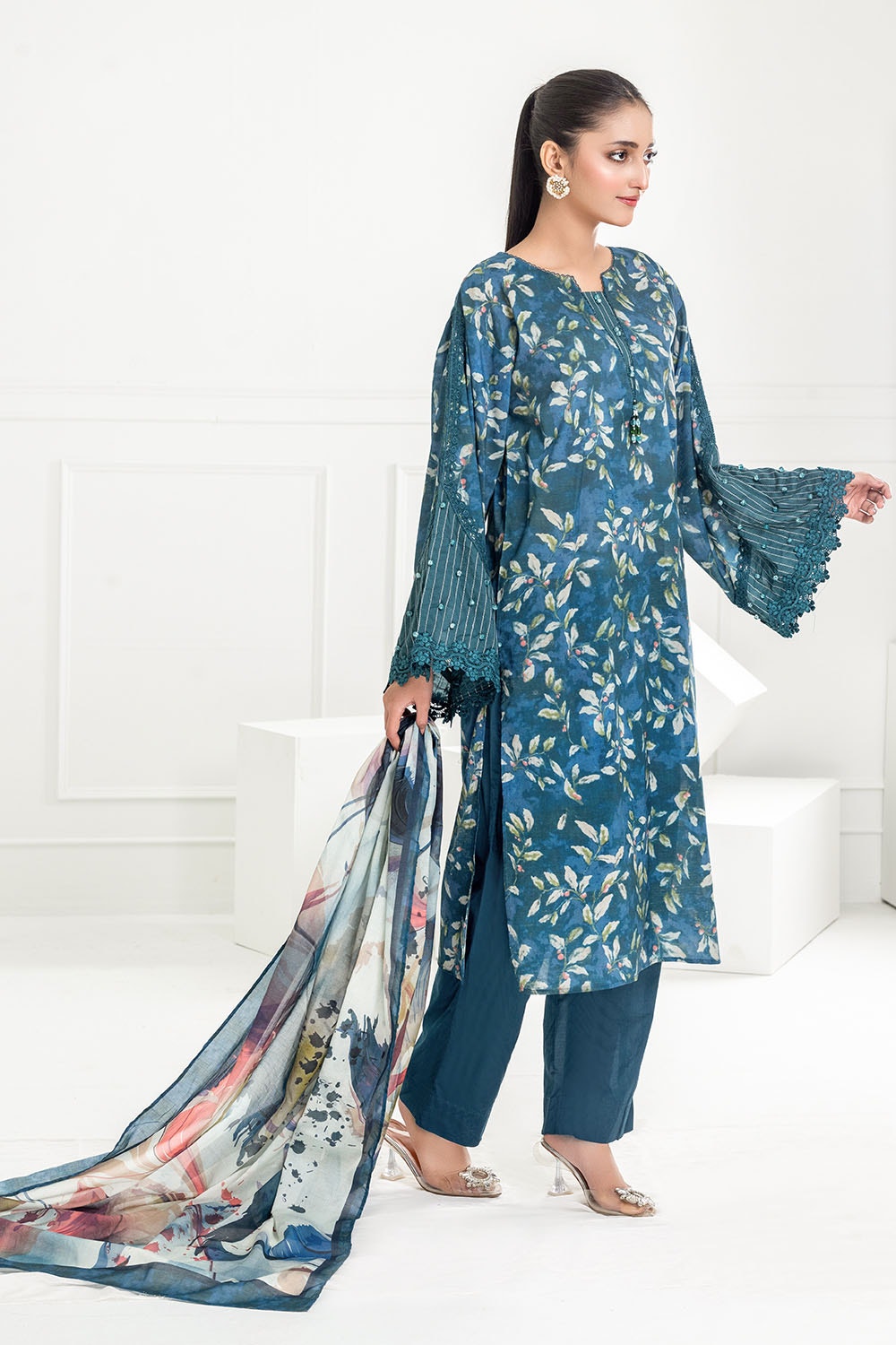 3 Piece Unstitched Printed Lawn Suit