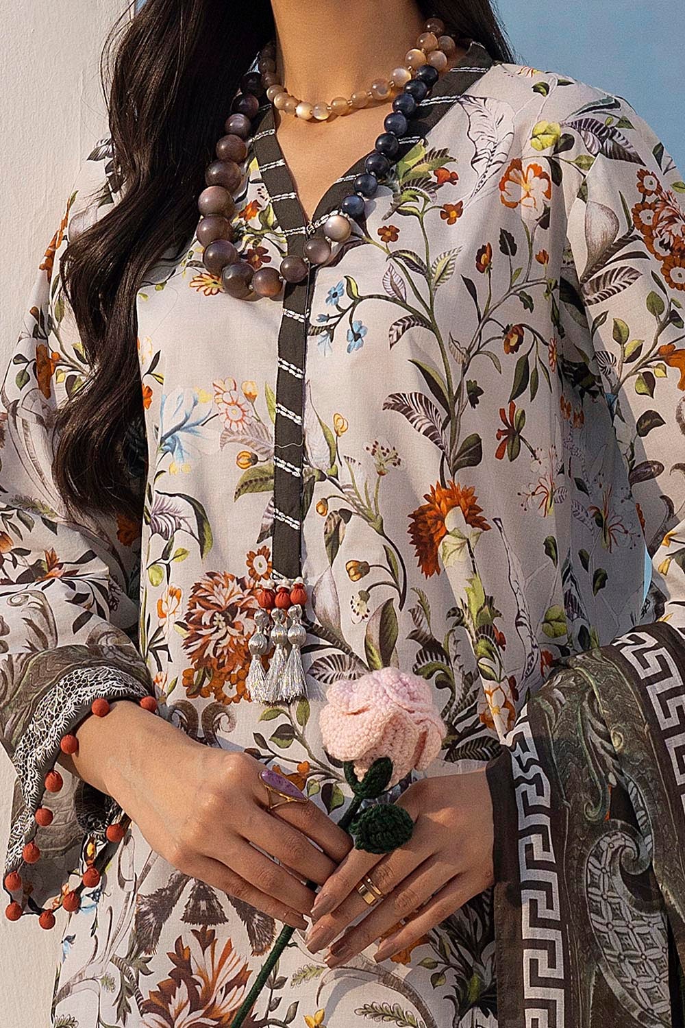 2 Piece Unstitched Printed Lawn Suit TL-52108