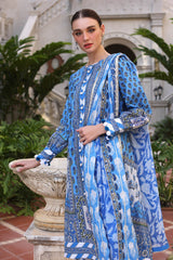 3 Piece Unstitched Printed Lawn Suit with Printed Lawn Dupatta CL-52506