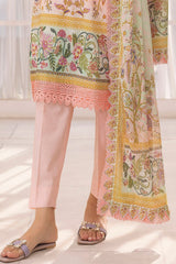 3 Piece Unstitched Printed Lawn Suit Schiffli Lace with Printed Lawn Dupatta CL-52097