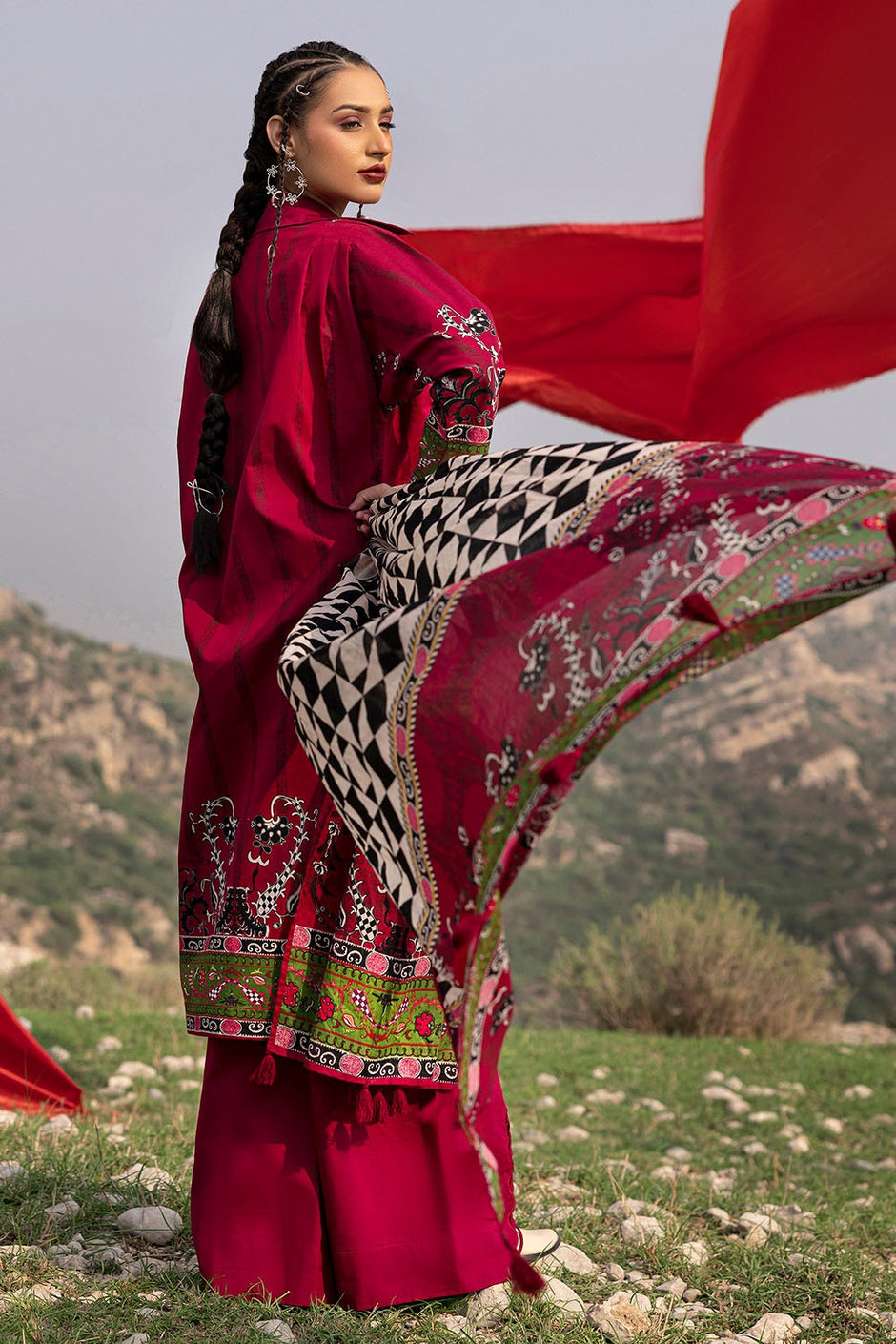 3 Piece Unstitched Printed Lawn Suit