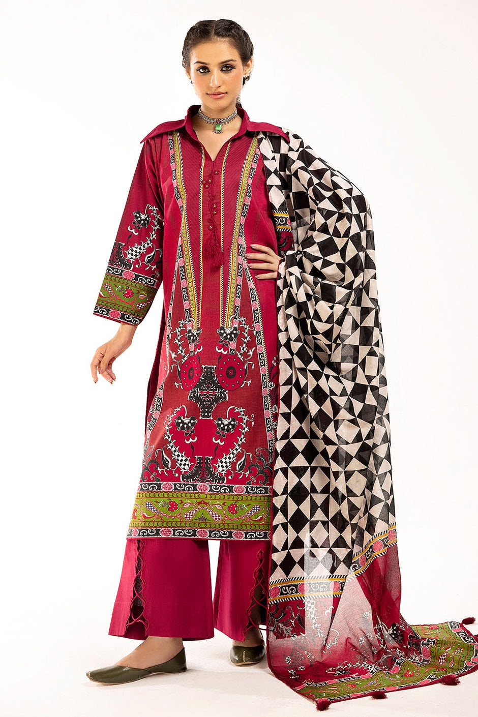 3 Piece Unstitched Printed Lawn Suit