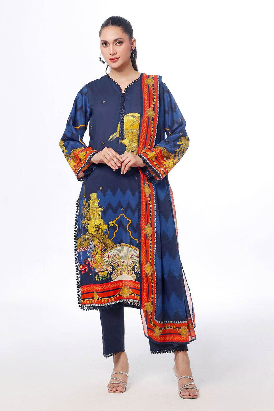 3 Piece Unstitched Printed Lawn Suit