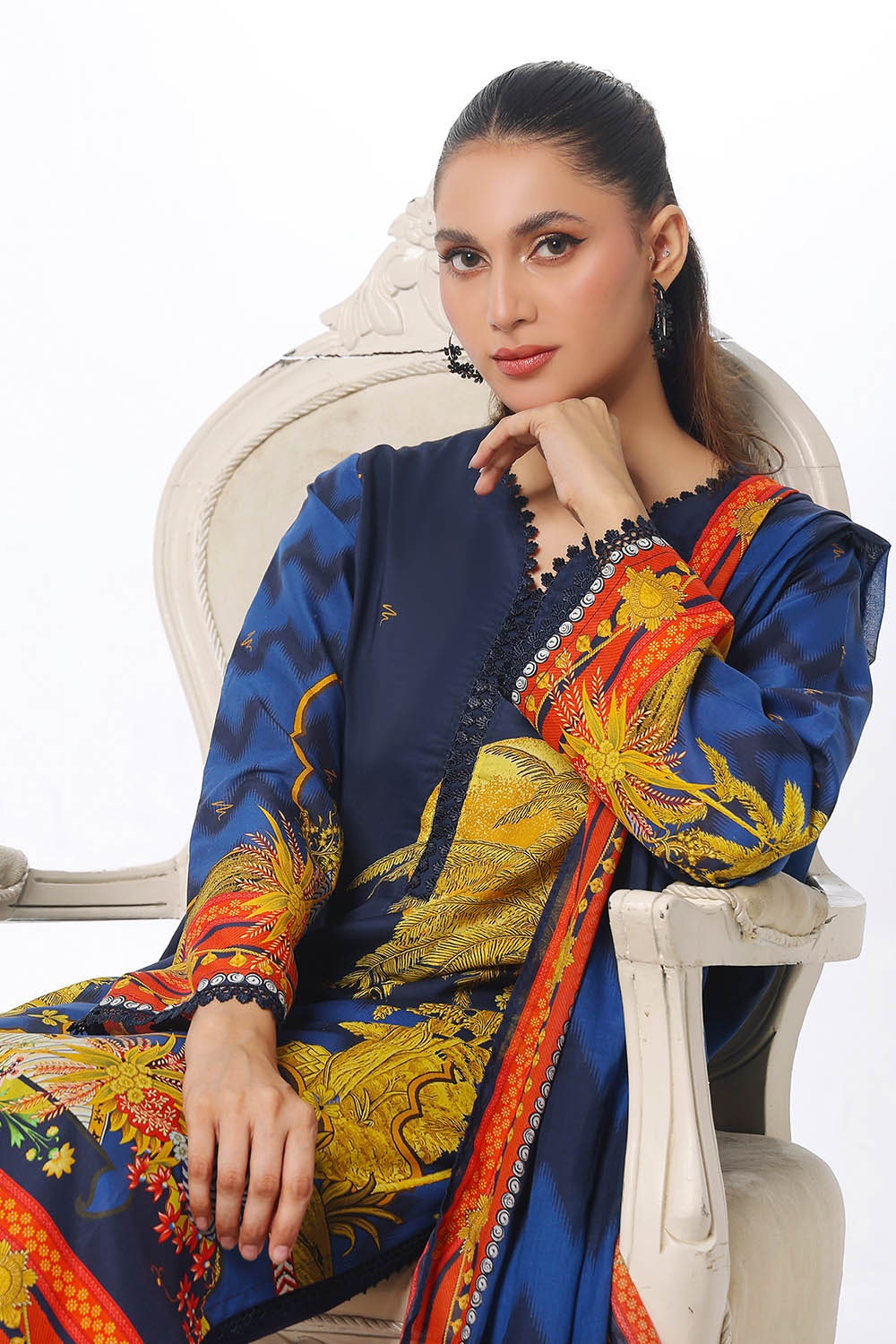 3 Piece Unstitched Printed Lawn Suit