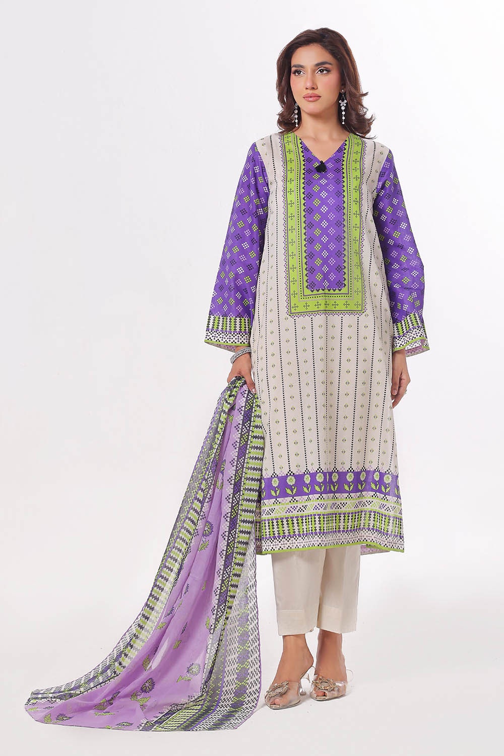 3 Piece Unstitched Printed Lawn Suit CLP-42215