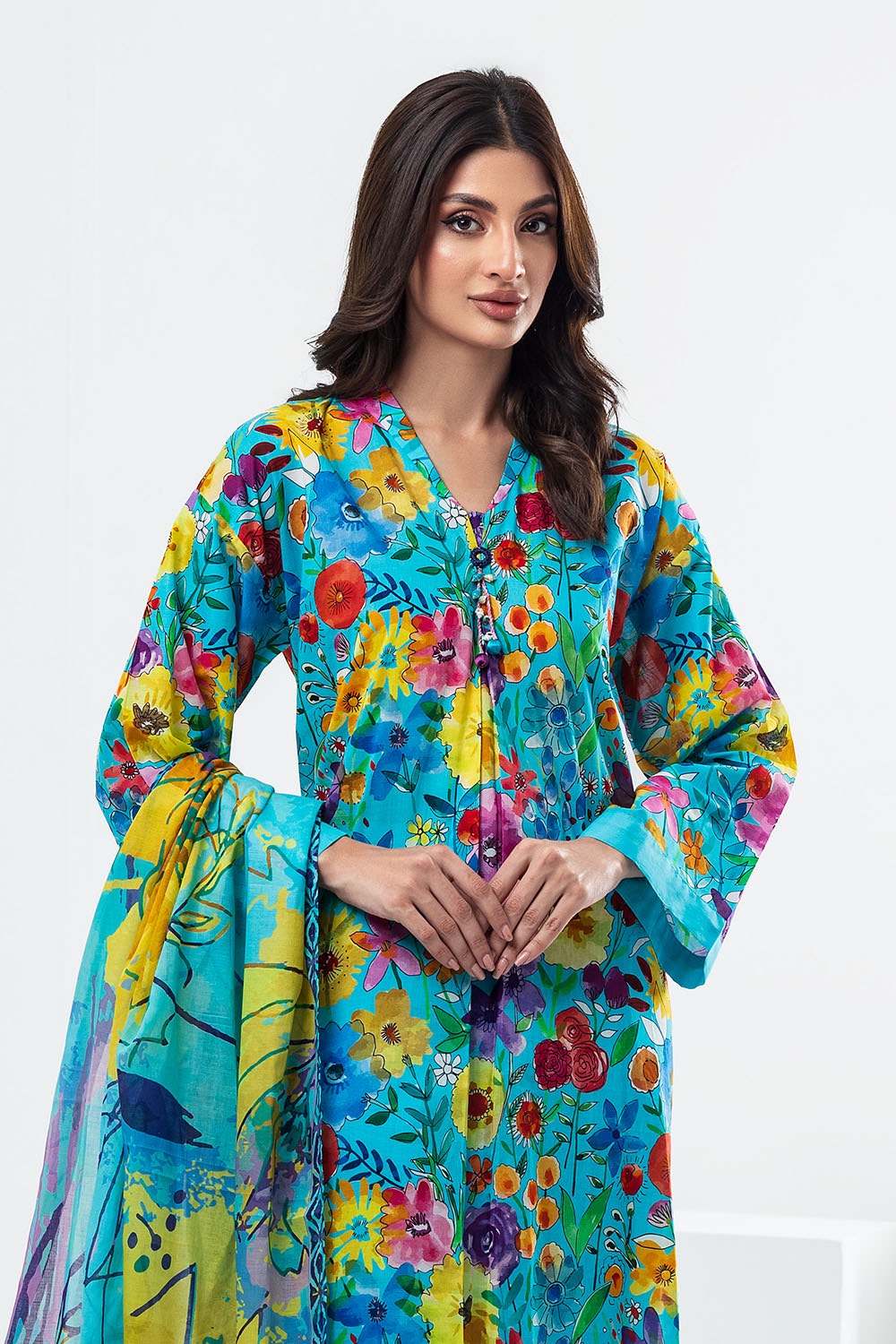 3 Piece Unstitched Printed Lawn Suit
