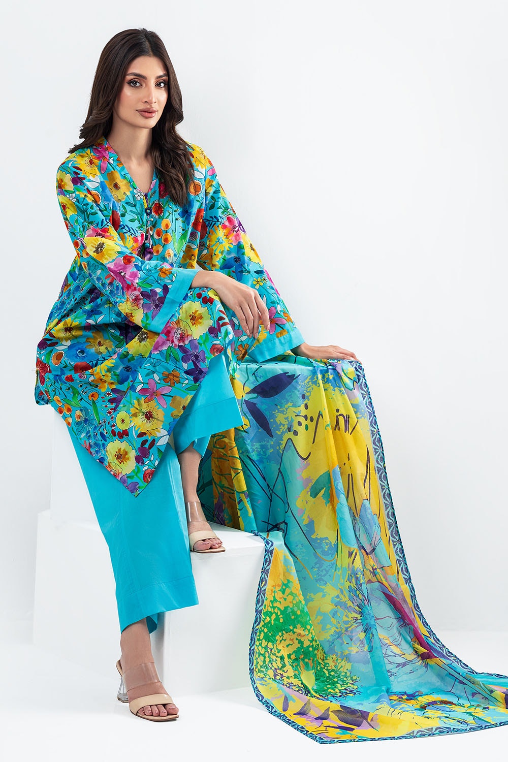 3 Piece Unstitched Printed Lawn Suit
